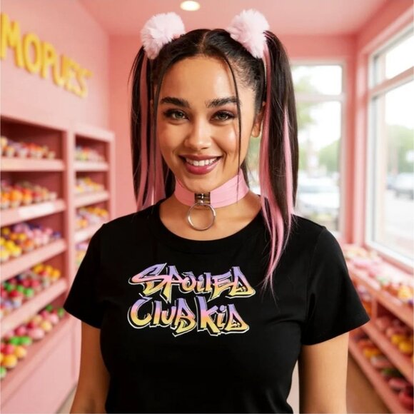 Spoiled For Life Graphic Tee by Horoscopez Black w/ Pink – Candy Chaos Edition - Picture 5 of 5